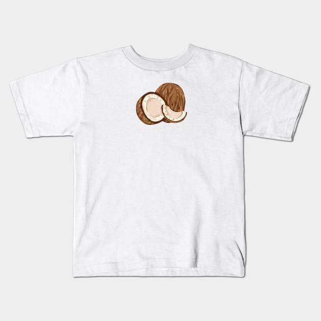 Coconut Botanical Kids T-Shirt by Salfiart